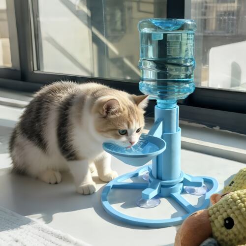 猫咪自动饮水机不插电自动续水防打翻宠物喝水神器立式过滤饮水器