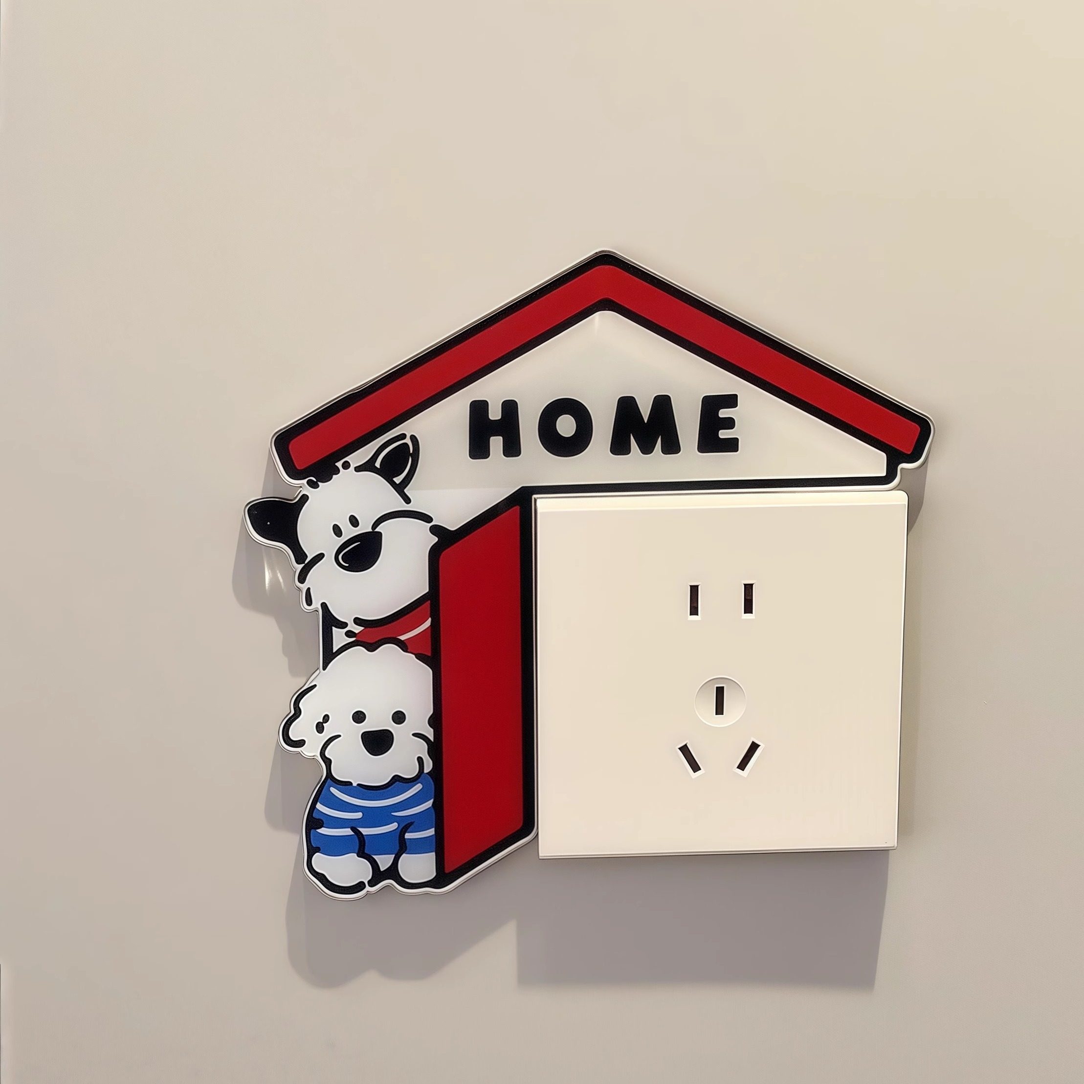 亚克力开关边框套温馨客厅开关贴装饰墙贴家用插座外框保护套卡通