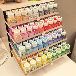 拼豆分装收纳瓶211色透明可视带盖子小方瓶30ml50ml密封迷你塑料