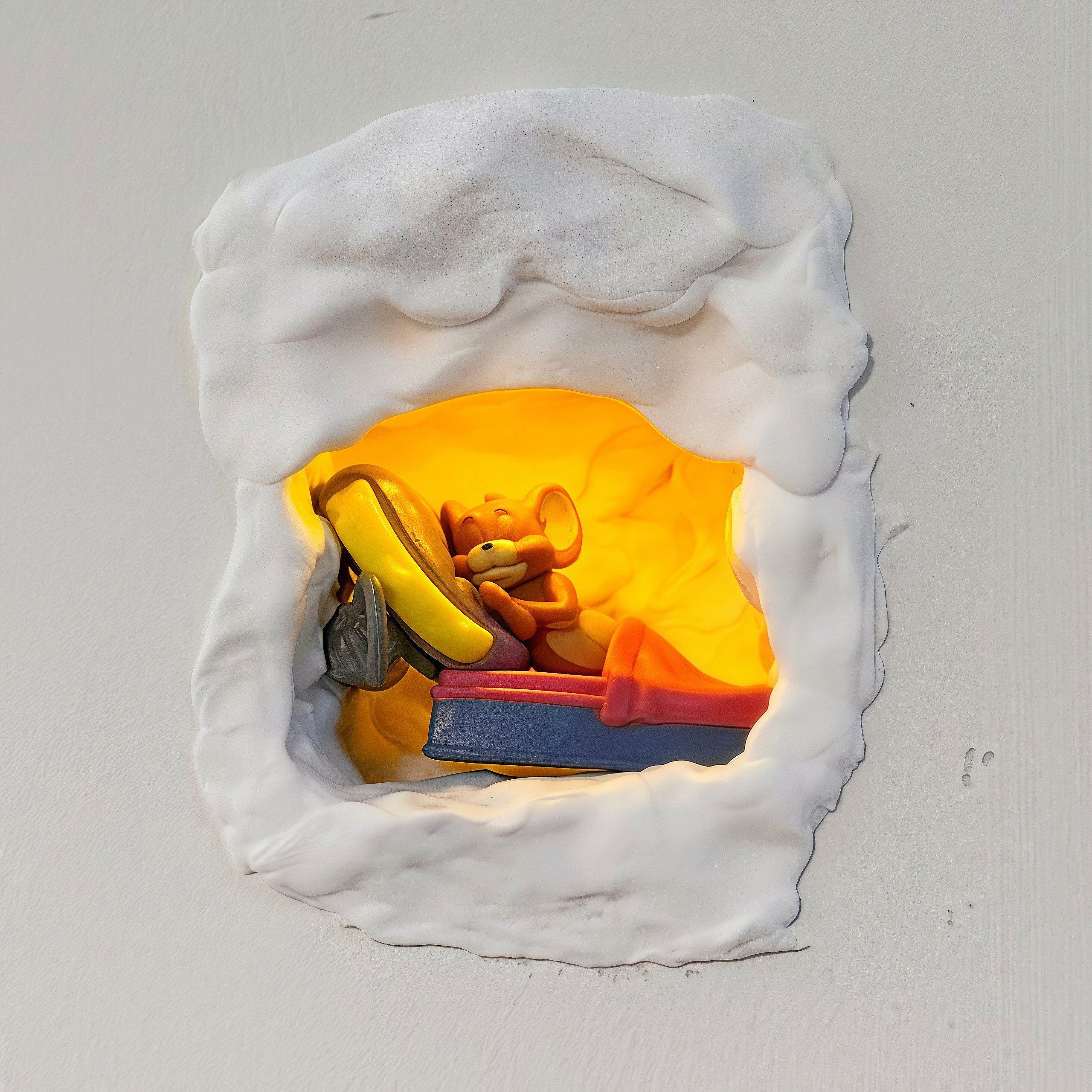 睡梦中的杰瑞开关洞口遮挡装饰86面板卫生间墙洞遮丑神器立体摆件,家居饰品,开关贴,淘宝优惠券,粉丝福利购,淘宝优惠卷