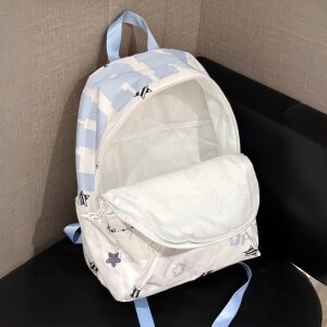 奶呼呼~海盐蓝双肩包ins小众女包高中初中学生上学可爱高颜值便携
