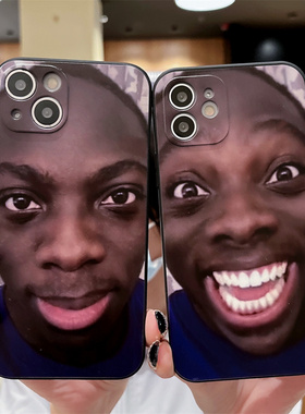 趣味恶搞呲牙黑人适用苹果13手机壳iPhone11promax硅胶软个性6s/se3防摔壳12mini直边薄8plus/7保护套14外壳9