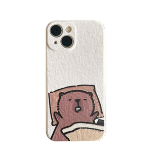 卡皮巴拉可爱水豚适用iphone15promax苹果14pro手机壳新款13全包12pro保护套情侣16女11直边8plus/7TPU保护套