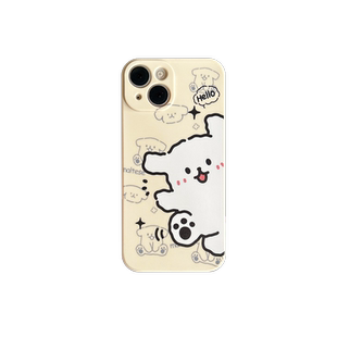 韩风ins卡通可爱线条小狗狗适用iphone15promax/14plus手机壳苹果13硅胶软全包12/11/16防摔情侣女8/7保护套x