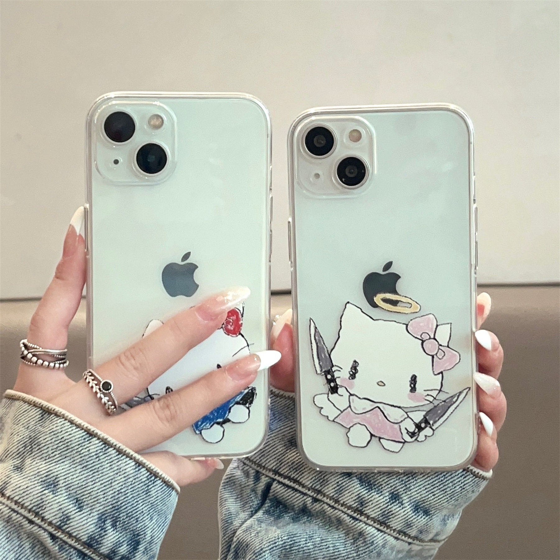 创意卡通趣味可爱hellokitty猫适用iphone14promax苹果13手机壳新款6透明女情侣14plus/12mini防摔11保护套15