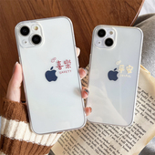 爱心文字平安喜乐适用苹果14promax手机壳透明iPhone13mini女16max防摔壳15外壳男12pro秀恩爱11保护8plus