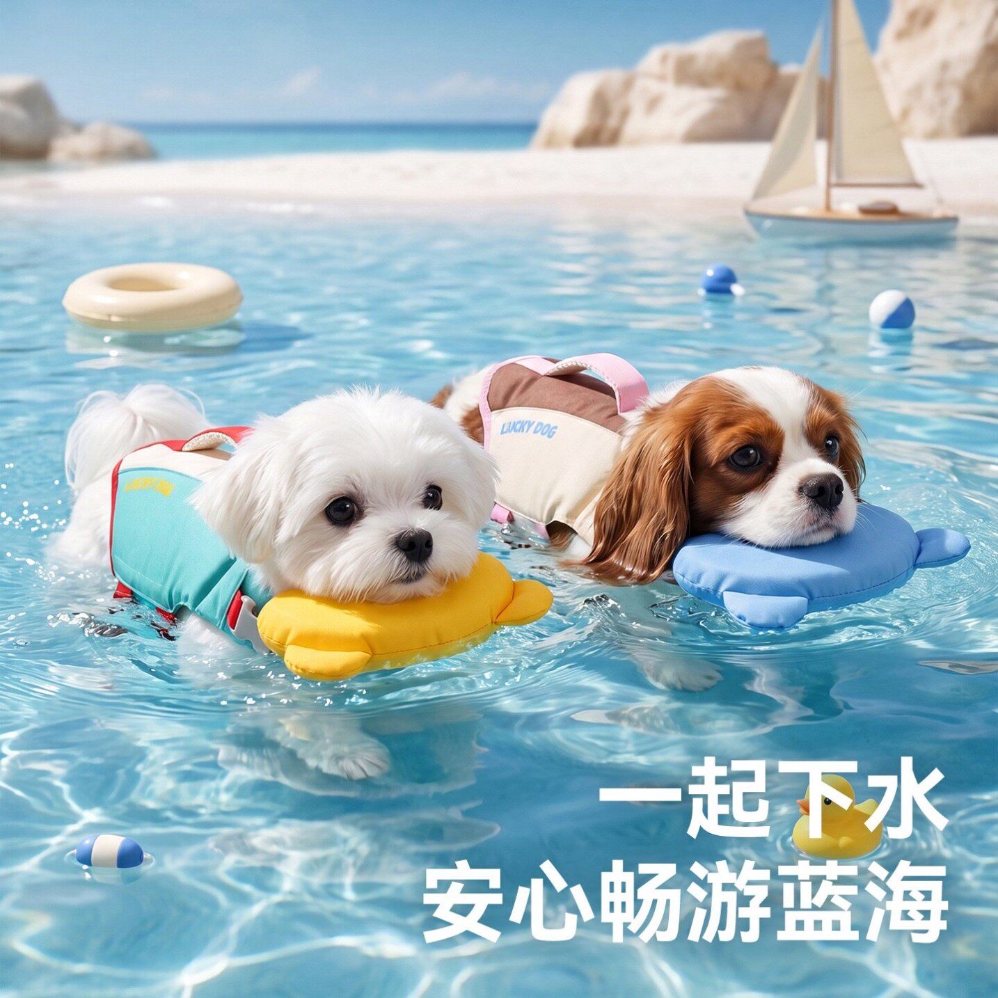 小狗狗救生衣超大浮力宠物泳衣中小型犬学游泳衣服防溺水潜浮可爱