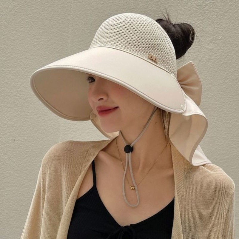 夏季防晒帽女户外出行旅游淑女范遮阳防紫外线护颈披肩帽大檐帽