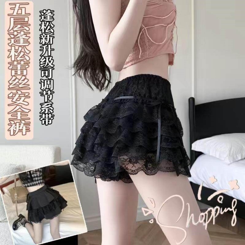 裙撑安全裤蛋糕裙五层蕾丝打底裤防走光可外穿夏季冰丝灯笼裤蓬蓬