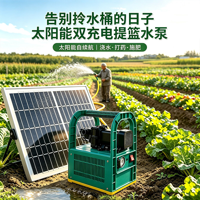 太阳能抽水泵农用灌溉浇花浇水神器菜园喷洒喷头伸缩杆打药机水枪