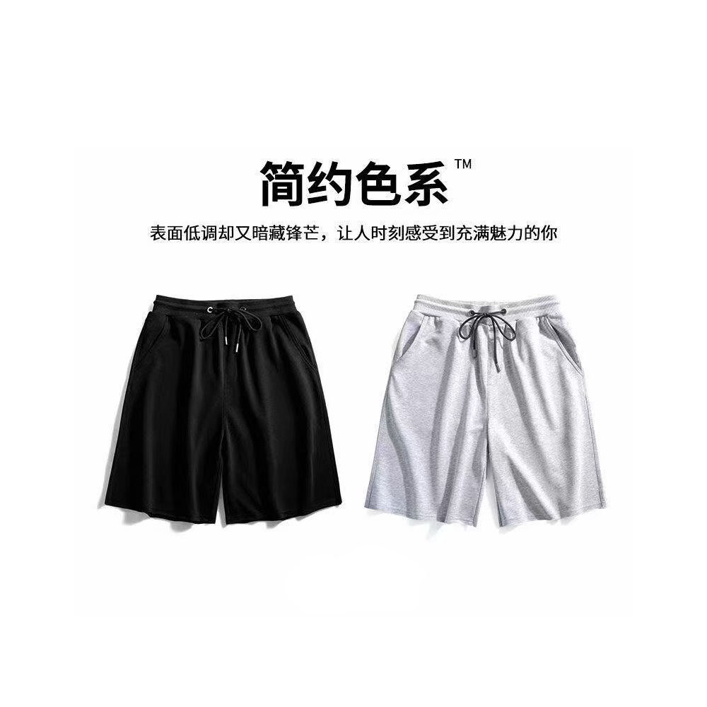 夏季纯棉外穿运动短裤男大码直筒宽松休闲五分中裤潮牌时尚大裤衩