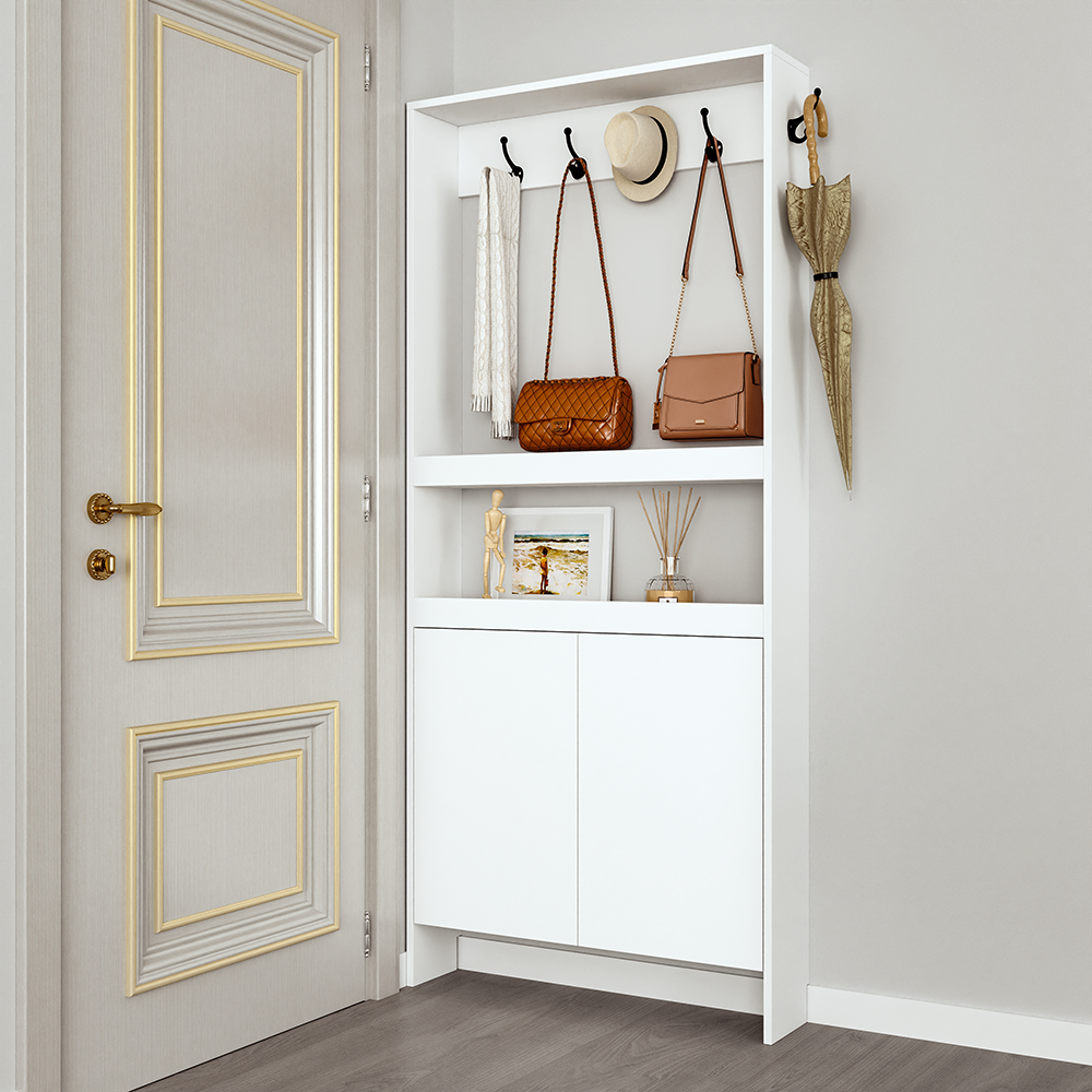 极简超薄利用门后空间置物架