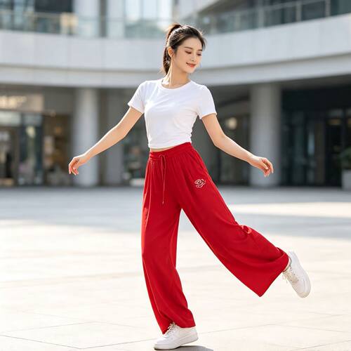 2026春夏新款潮流印花阔腿裤女