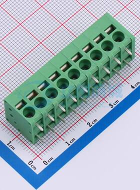 弹簧式接线端子DB241R-5.0-9P-GN 弯插,P=5mm 1x9P 绿色