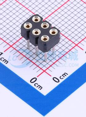 排母 PM254-2-03-3.0-C 插件,P=2.54mm 2x3P 圆孔 电子元器件配单