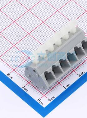 弹簧式接线端子256-406 插件,P=5.08mm 1x6P 灰色