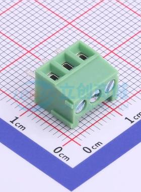 螺钉式接线端子XY302V-3.5-3P 插件,P=3.5mm 1x3P 直插 绿色
