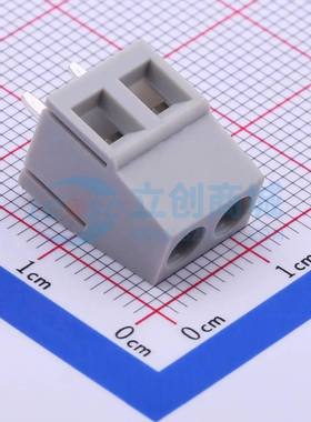 螺钉式接线端子DB128V-5.0-2P-GY-S 插件,P=5mm 1x2P 直插 灰色