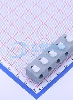弹簧式接线端子KF202-10.0-5P 插件,P=10mm(交错脚) 1x5P 灰色