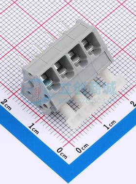 弹簧式接线端子256-404 插件,P=5.08mm 1x4P 灰色