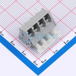 接线端子256 1x4P 404 P=5.08mm 灰色 插件 弹簧式