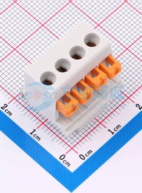 弹簧式接线端子2200319 插件,P=5mm 直插 灰色