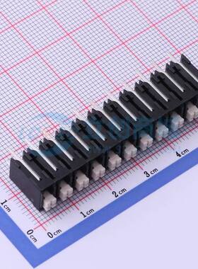 弹簧式接线端子JL212V-50011B01 插件,P=5mm 1x11P 直插 黑色