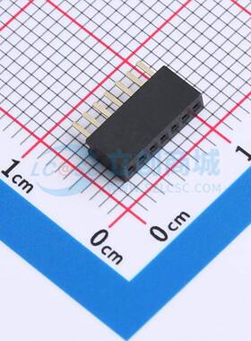 排母 B127N01-0B7P51-H43C24 插件,P=1.27mm 1x7P 方孔 电子元器