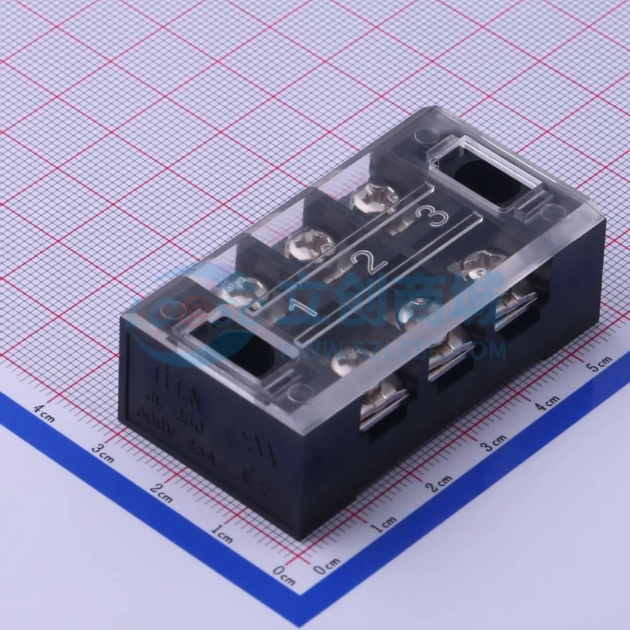 栅栏式接线端子JL250-12106B01 P=12.1mm 带盖板 2x3P