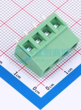 螺钉式接线端子DGL500-4P28V-MG361 插件,P=5mm 1x4P 直插 绿色