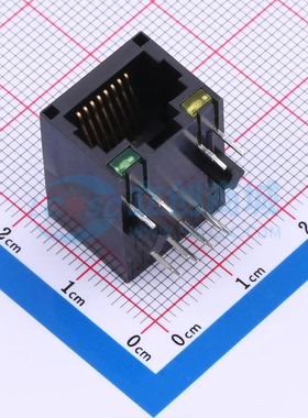 以太网连接器 X01AB002LA2ADDJ弯插 RJ45插座 带LED 无屏蔽