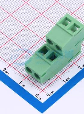 螺钉式接线端子DB128B-5.0-2*2P-GN-S 插件,P=5mm 2x2P 直插 绿色