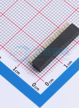 排母 B127M01-0B34P51-H43C24 插件,P=1.27mm 2x17P 方孔 电子元