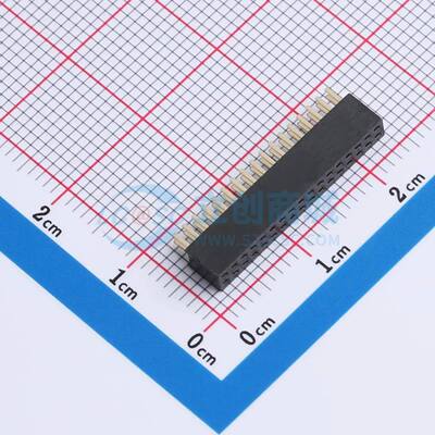排母 B127M01-0B34P51-H43C24 插件,P=1.27mm 2x17P 方孔 电子元