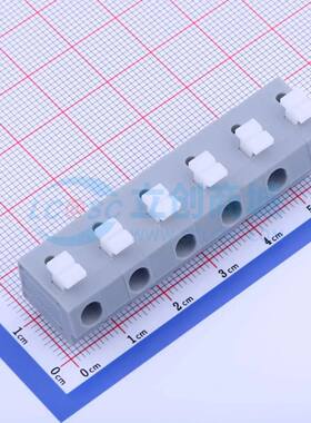 弹簧式接线端子KF202-10.0-6P 插件,P=10mm(交错脚) 1x6P 灰色