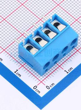 螺钉式接线端子DB300V-5.0-4P-BU-S 插件,P=5mm 1x4P 直插 蓝色