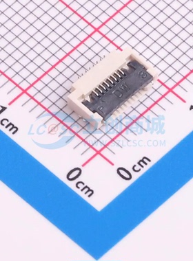 连接器8.15A0.008200 SMD,P=0.5mm,卧贴 8P 翻盖式 下接