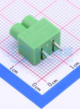 螺钉式接线端子PA003-2P 插件,P=5mm 1x2P 直插 绿色