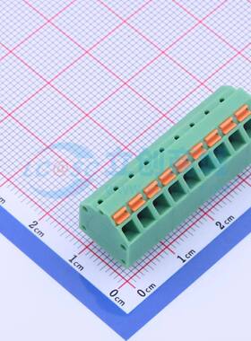 弹簧式接线端子KF250NH-3.81-9P 插件,P=3.81mm 1x9P 绿色