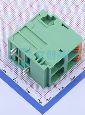 弹簧式接线端子KF207RA-10.16-2P 弯插,P=10.16mm 1x2P 绿色
