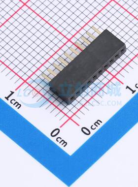 排母 B127N01-0B10P51-H43C24 插件,P=1.27mm 1x10P 方孔 电子元