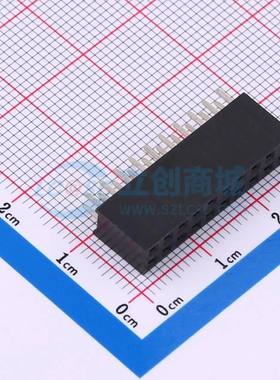 排母 HX PM-2.54-02-10-Z-H8.5 插件,P=2.54mm 2x10P 方孔 电子元