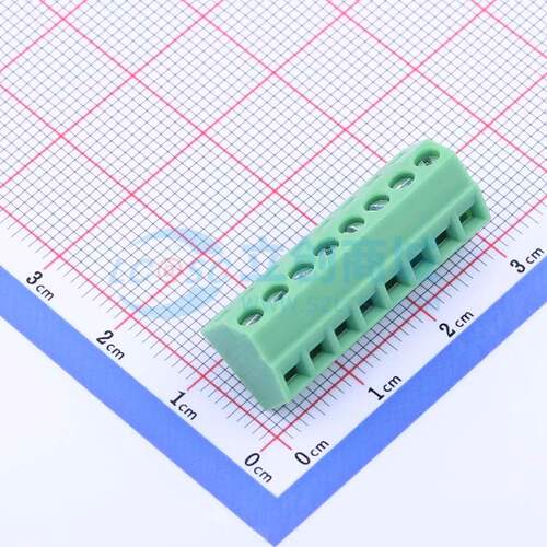 螺钉式接线端子KF127S-3.5-8P 插件,P=3.5mm 1x8P 直插 绿色