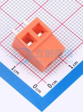 螺钉式接线端子DB128V-5.0-2P-OG-S 插件,P=5mm 1x2P 直插 橙色