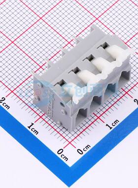 弹簧式接线端子255-404 插件,P=5.08mm 1x4P 灰色