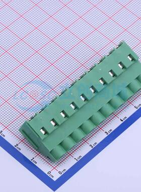 螺钉式接线端子DB910R-6.35-10P-GN-S 弯插,P=6.35mm 1x10P绿色