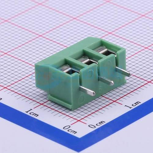 螺钉式接线端子DB126V-5.0-3P-GN 插件,P=5mm 1x3P 直插 绿色