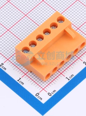 插拔式接线端子MXHT396K-3.96-06P-OE01-Cu-S-A P=3.96mm 1x6P 螺