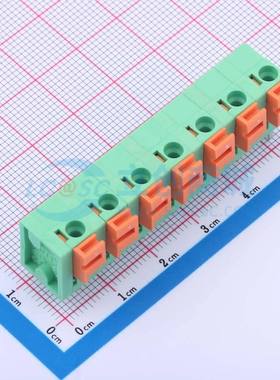 弹簧式接线端子DB142V-7.62-7P-GN 插件,P=7.62mm 1x7P 绿色