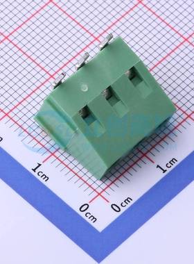 螺钉式接线端子DB128R-5.08-3P-GN-S 弯插,P=5.08mm 1x3P绿色